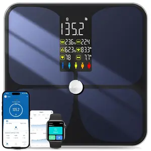 Lepulse Scale for Body Weight, Smart Digital Bathroom Weight Scale with BMI Body Fat Muscle Mass, 20 Body Composition Metrics,4.68"Large Display, Heart Rate, Accurate Bluetooth Weighing Scale with App Wellue