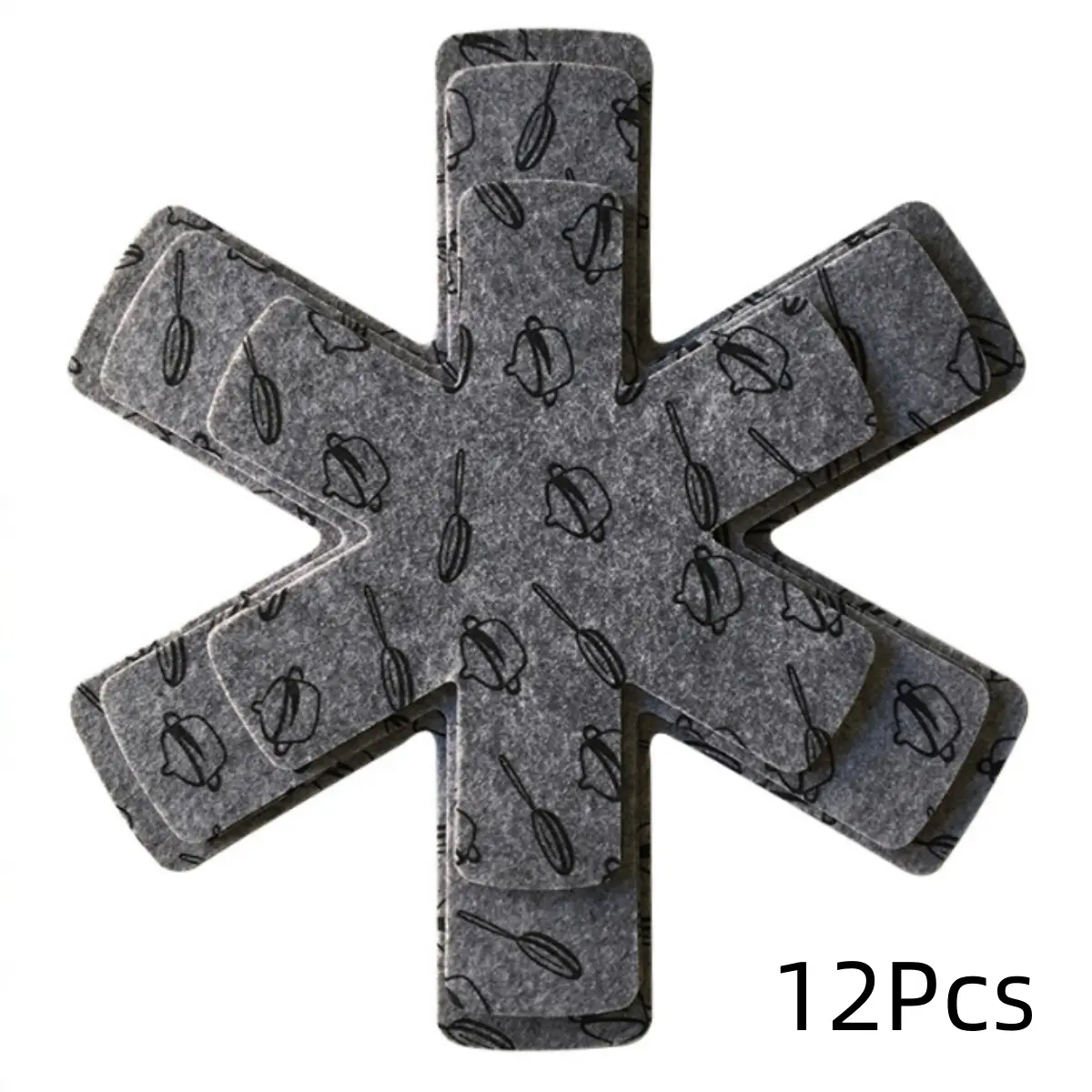 Pot and Pan Protectors, Stacking Pan Protectors/Pan Separators Pads for Protecting and Separating Pots and Pans, Set of 12 and 3 Different Size