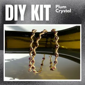 Lily Catherine DIY Plum Crystal Bracelet Making Kit Beginner Friendly Gold or Silver Tarnish-Free Jewelry Craft Kit