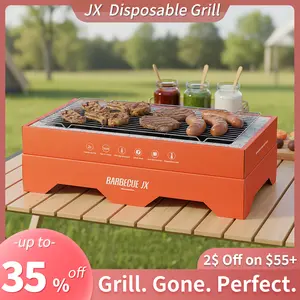 JX Disposable Portable Grill - Quick 2-Sec Ignition All-in-One Kit for Outdoor Camping Picnics Tailgating Portable Easy to Carry Versatile Convenient Cooking camp stove Set
