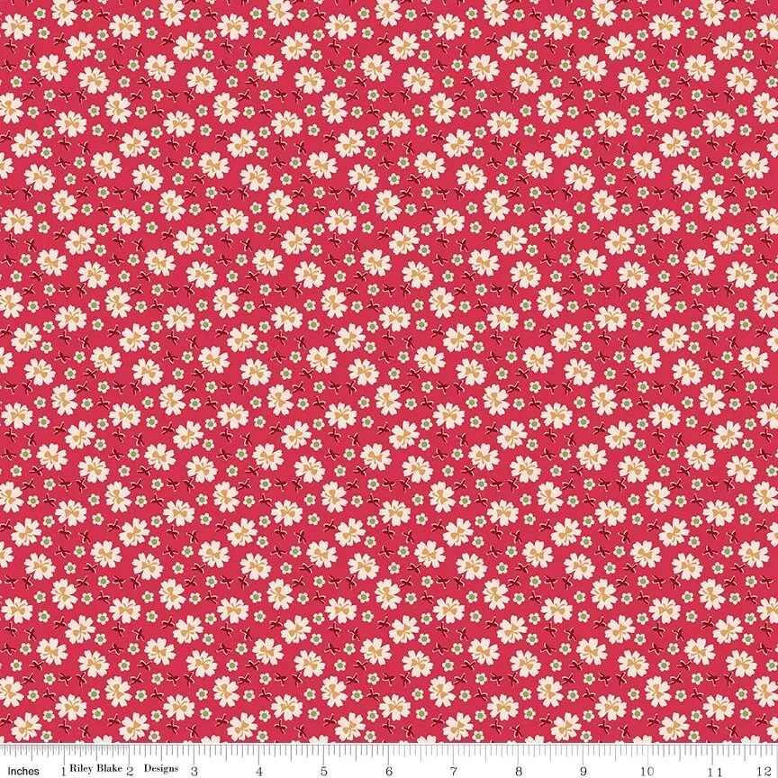 Fabric Riley Blake Lori Holt Tea Rose Bows Farmer's Daughter by the Quarter Yard C17166-TEAROSE