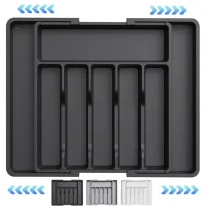 Expandable Silverware Organizer, Utensil Drawer Tray, Cutlery Storage Boxes for dinnerware, Adjustable Household Items, Kitchen Utensil, Dealsforyoudays