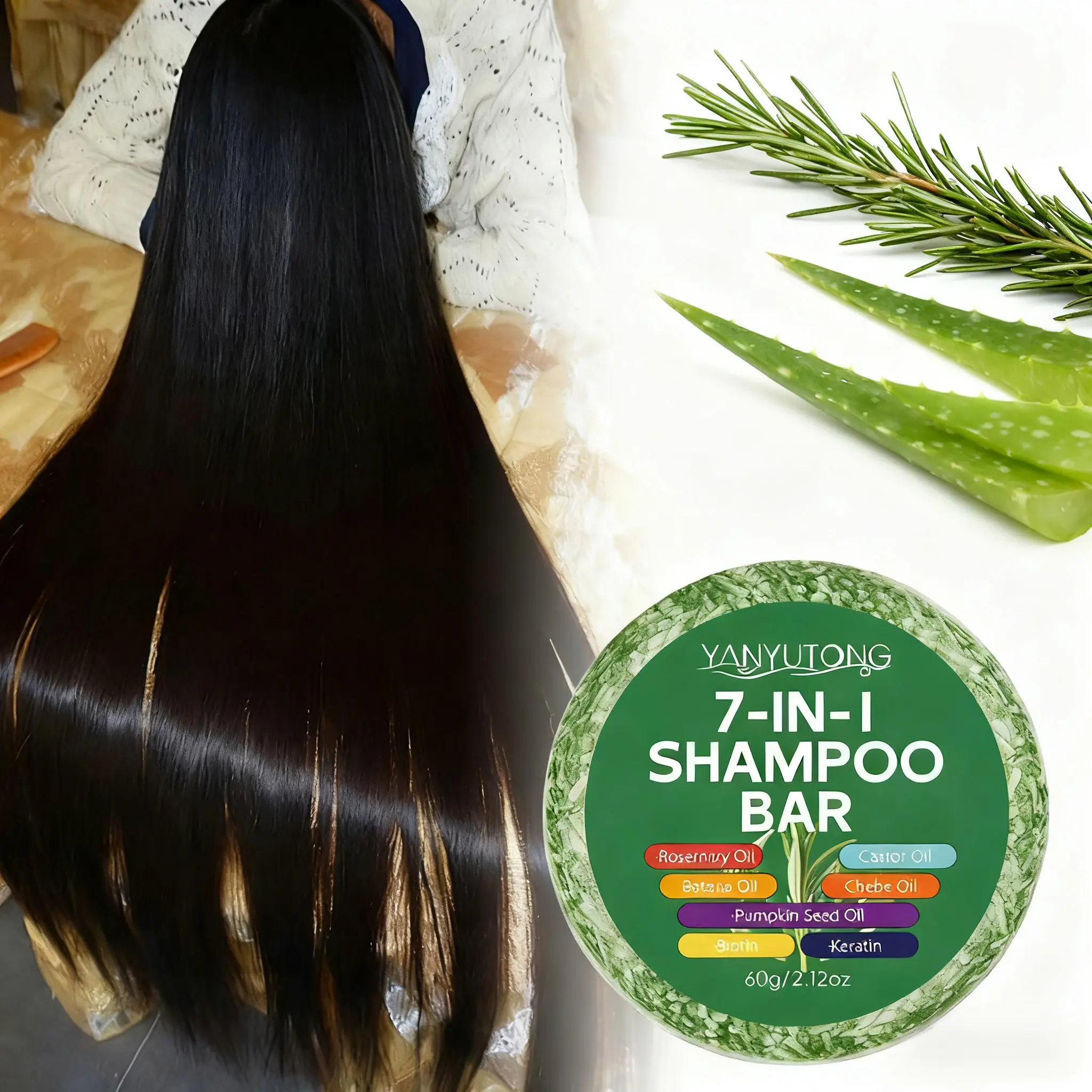 7-in-1 Shampoo Bar, Haircare: Hair care solution for all hair concerns Enriched with jojoba oil to deeply nourish, soothing dry scalps and parched strands; biotin gently nurtures roots, providing essential nutrients for hair growth; keratin replenishe