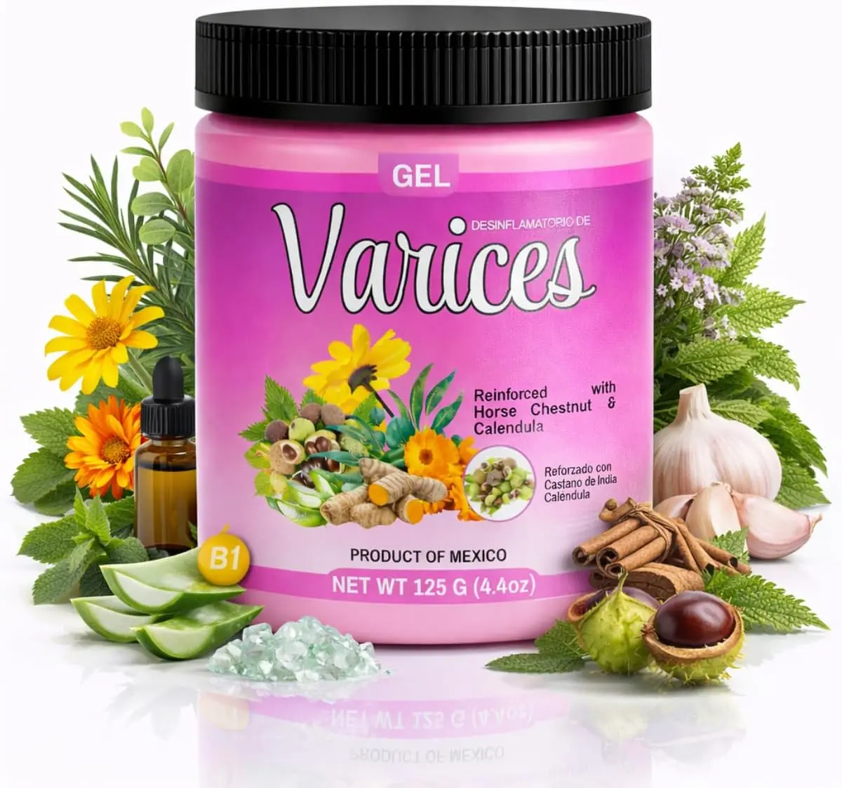 Viral Varices Gel 125g, Arnica Massage Gel with Calendula & Horse Chestnut Extract, Cooling Body Care for Legs, Knees, Arms & Shoulders