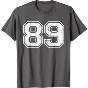 Number 89 Eighty Nine Distressed Vintage Sport Team Practice T-Shirt