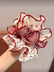 3-Piece High-Quality Polka Dot Bow Hair Tie Set, Sweet Girls' Student Ponytail Holder, Cute Ball Bun Hair Rope Accessories