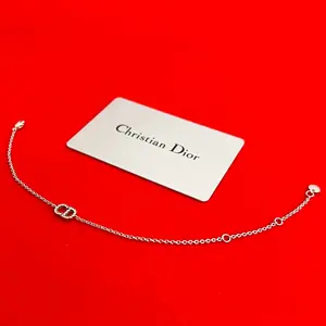 Pre-owned Dior Others Small Leather Goods Christian CD Logo Chain Bracelet