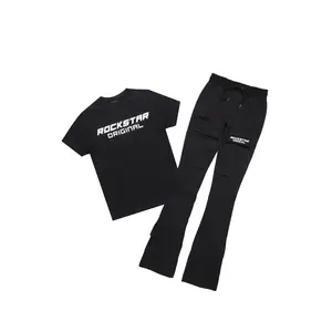 Connor Black T-Shirt/Stacked Flare Track Set
