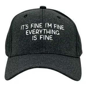 Its Fine Im Fine Everything Is Fine Hat Funny Sarcastic Graphic Novelty Cap Funny Hats Funny Sarcastic  Novelty Caps for Men Black - Standard