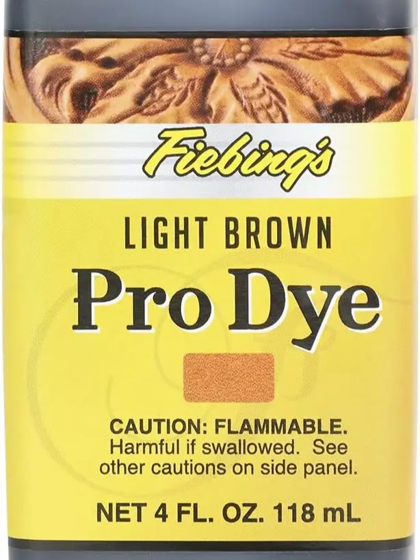 Fiebing's Pro Dye Leather Dye for Automotive-Motorcycle Interior Care, Light Brown, 4 fl oz (118 mL) - Leather Restoration Solution for Vegetable Tan Footwear Shoes
