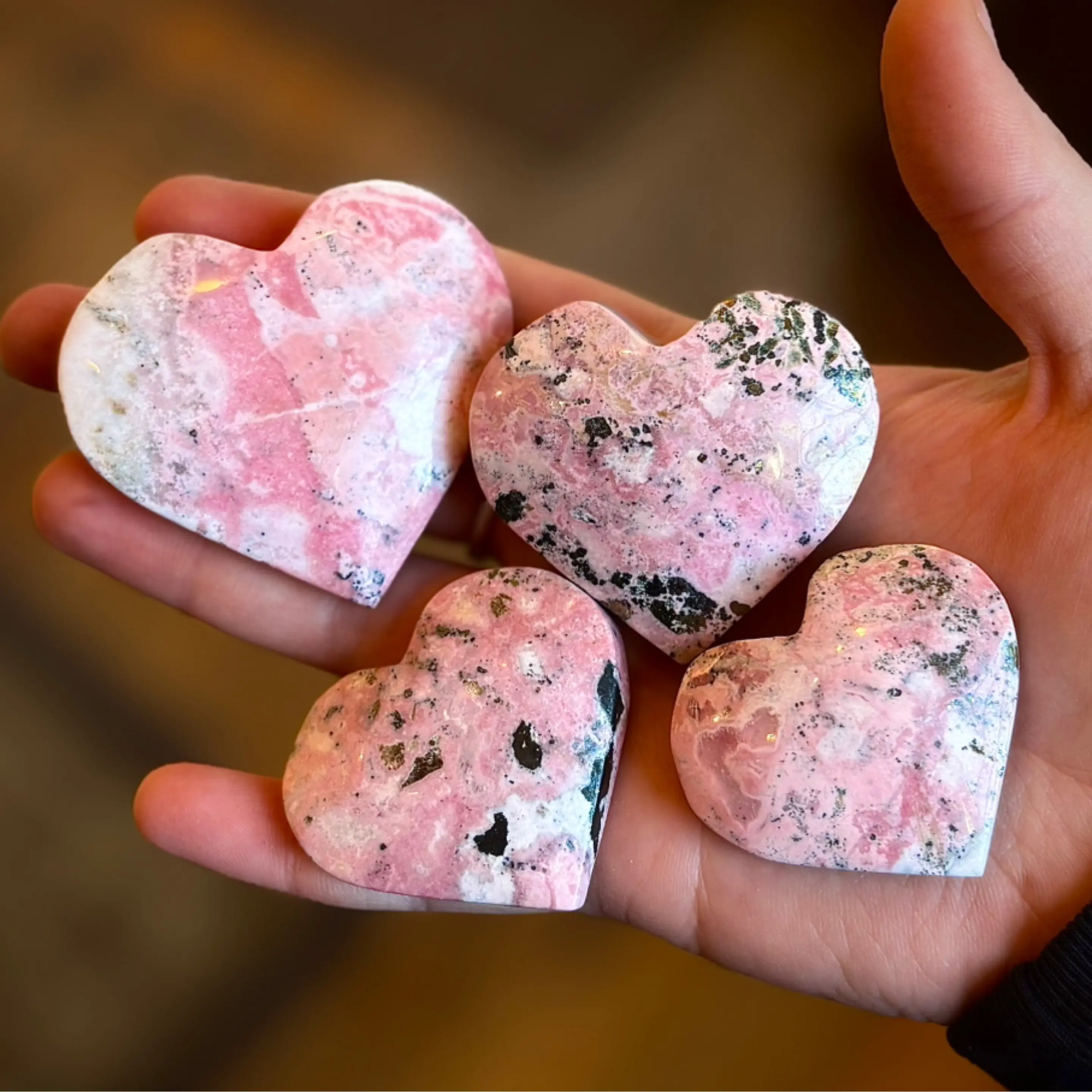 Large Rhodonite Hearts