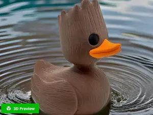 3D Printed Groot Duck Figure: Guardians of the Galaxy Fan Art