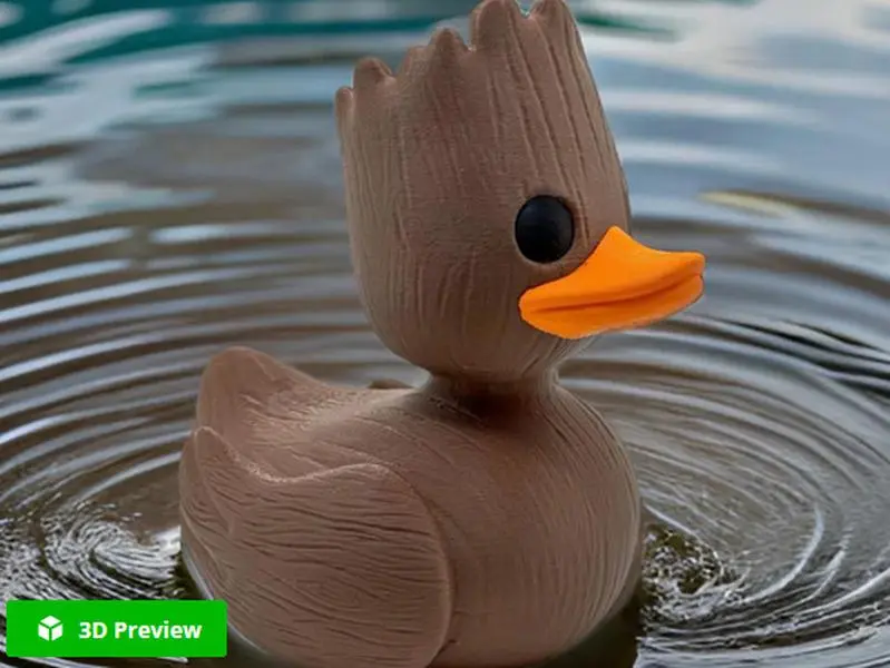 3D Printed Groot Duck Figure: Guardians of the Galaxy Fan Art