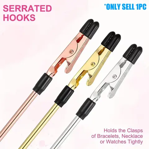 Non-Slip Bracelet Aid Clip with Silicone Head, Easy Bracelet Wearing Tool, Bracelet Extension Helper, Essential Jewelry Accessory, Necklace, Watches, Clasp