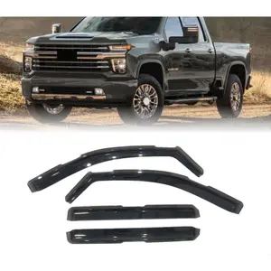 Window Visor Rain Guards Shield for Silverado 2020-2025 Crew Cab Only,4 PCS Window Visor Guard Window Wind deflectors, in-Channel