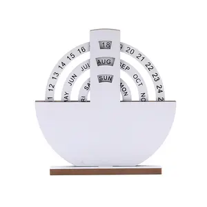 Creative DIY Wooden Perpetual Calendar Monthly Family-Friendly Hand-Drawn Decorative Calendar for Home Use No Paint Included Eco-Friendly Rustic Design