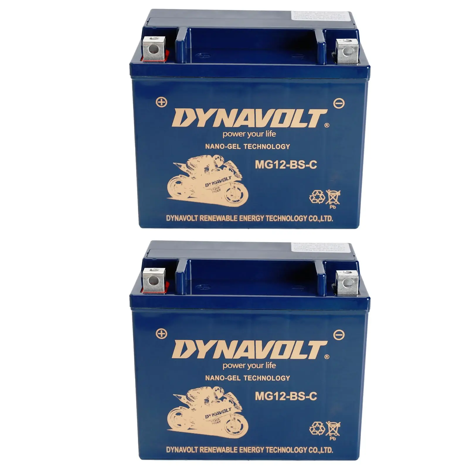 2pcs 12V 12AH Powersport Starting Battery – MG12-BS-C | AGM | Factory Activated, Maintenance-Free | 160CCA High-Performance Battery for Scooter Dirt Bike Go Kart ATV UTV Golf Cart Four Wheeler Quad