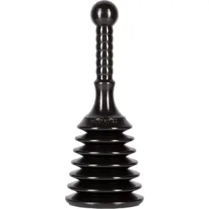 Master Plunger MPS4 Sink & Drain Plunger for Kitchen Sinks, Bathroom Sinks, Showers, and Bathtubs. Small and Strong Design with Large Bellows Commercial & Residential Use, Black