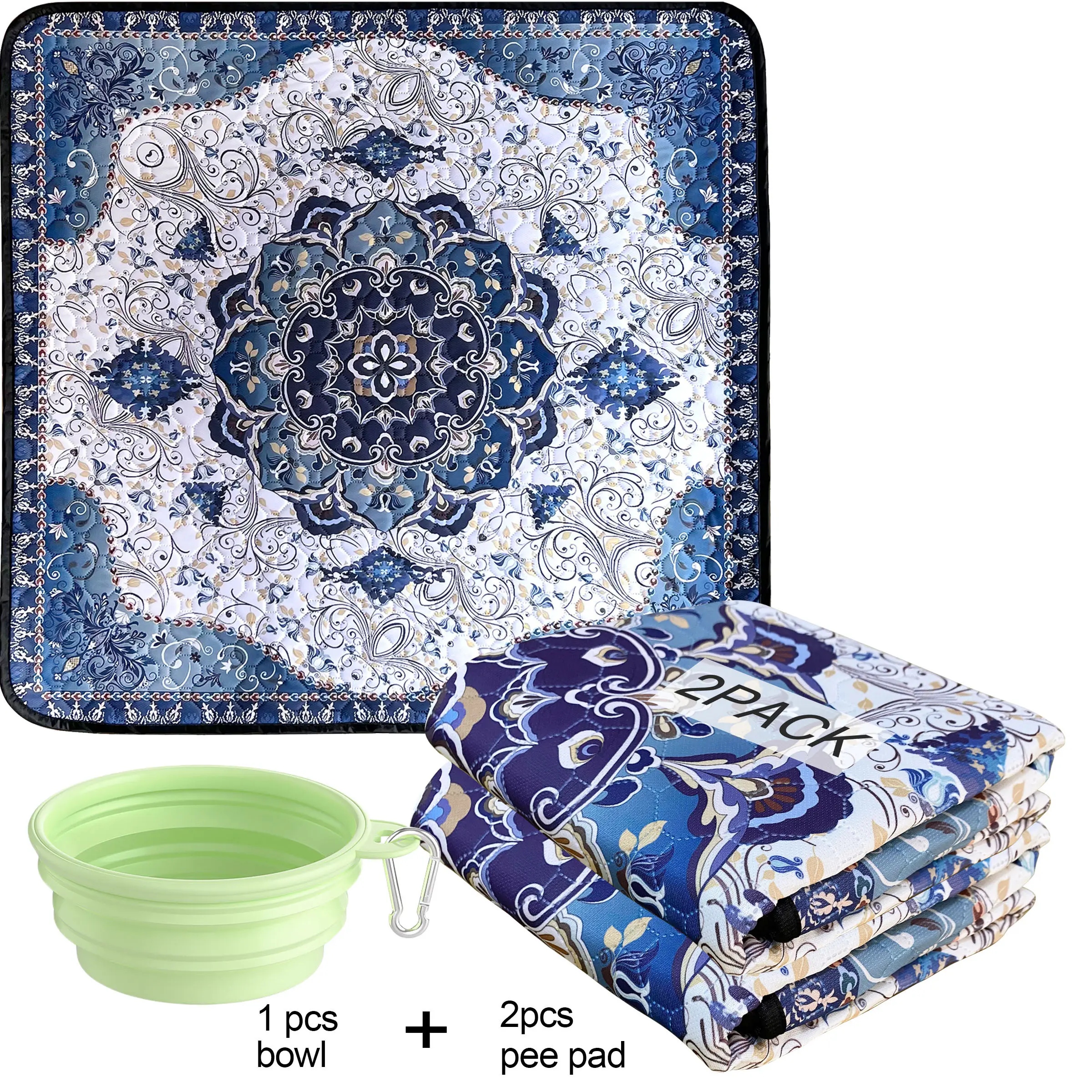 Washable Pee Pads for Dogs , Thick Heavy Absorbency Reusable, Prevent Leakage, Waterproof , Non-Slip Pee Pads for Puppy Playpen, Crate, Whelping Box, Potty Training,  pet cats  2 packs