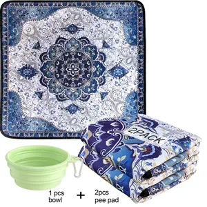 Washable Pee Pads for Dogs , Thick Heavy Absorbency Reusable, Prevent Leakage, Waterproof , Non-Slip Pee Pads for Puppy Playpen, Crate, Whelping Box, Potty Training,  pet cats  2 packs