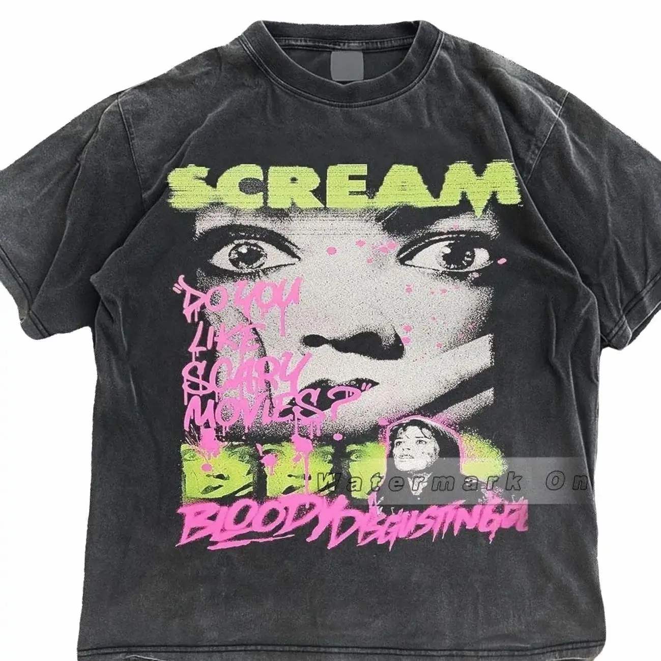 Vintage Horror Movie Scream Unisex Shirt  - Vintage Scream Graphic Tee - Retro 90s Horror Movie Oversized T-Shirt - y2k Shirt