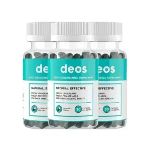 (Flash Sale : 3 bottles) DEOS Internal Deodorant Supplement – Full Body Deodorizer for Gut Health, Skin Health, Detox & Digestion Support – Natural Odor Control Chlorophyll Pills for Head-to-Toe Freshness | 30 Capsules