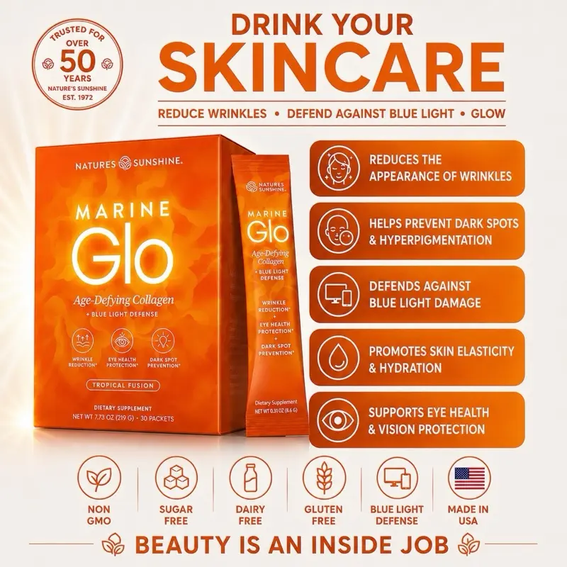Marine Glo Collagen-Reduce Wrinkles, Defend Eyes & Skin Against Blue Light Damage - 30 Stick Packs Marine Glo Collagen-Reduce Wrinkles, Defend Eyes & Skin Against Blue Light Damage - 30 Stick Packs