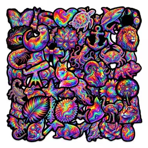 50 Rainbow Tie-Dye Graffiti Stickers, Suitable for Scrapbooks, Journals, Laptops, Water Bottles, Cars, and Other Faith-based Designs—gifts with Positive Messages.