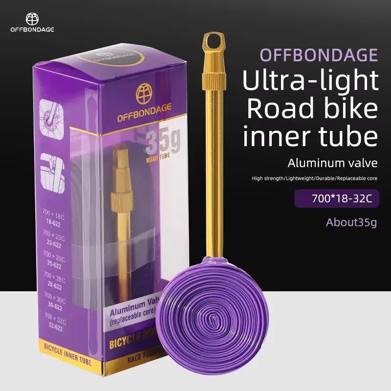 Offbondance Aluminum Valve Stem Ultra-Light Bicycle Inner Tube 700C Road Bike Tpu Tire 60-80mm French Valve Lightweight Inner Tube