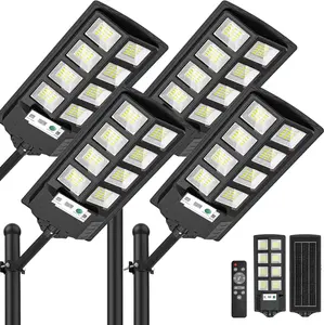 Outdoor solar lights, high-power dusk-to-dawn automatic sensor solar security lights with illumination, IP65 waterproof, 6500K LED light, suitable for courtyards, walls, backyards, and outdoor areas (set of 4 only).