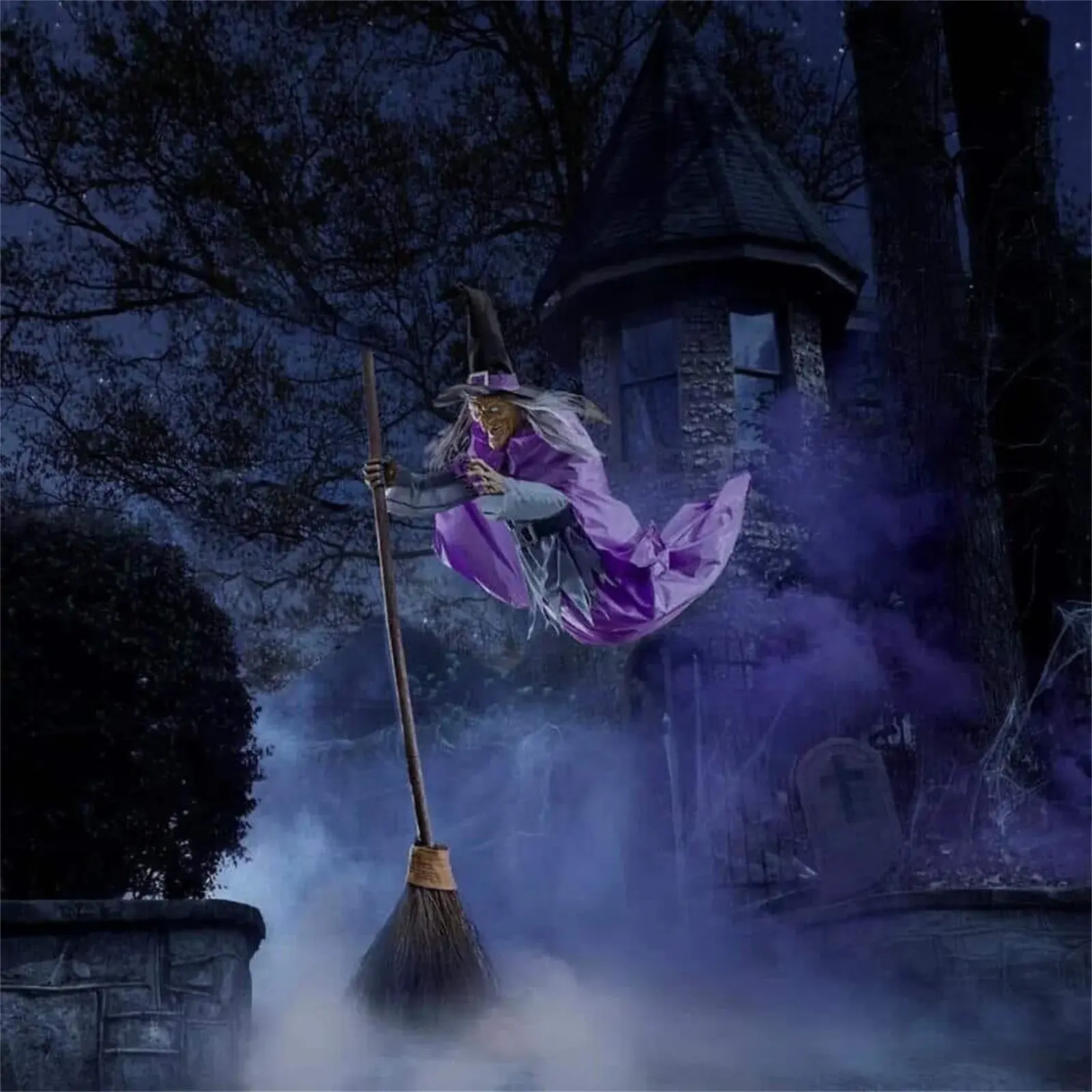 Halloween Props Garden Flying Witch Terror Flying Witch Courtyard Decoration Flying Witch, Halloween Decoration QiLai