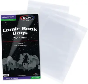 BCW Resealable Silver Age Comic Bags - 100 ct, Protection for Silver Age Comic Books | 7 1/8 x 10 1/2 inches Comic Collection Storage Comic Books Bags