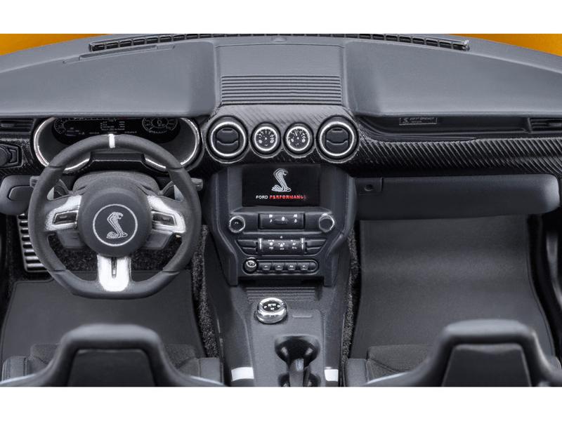 Ford Mustang Shelby GT500 Cyber Orange Metallic with Black Stripes 1/18 Model Car by Autoart