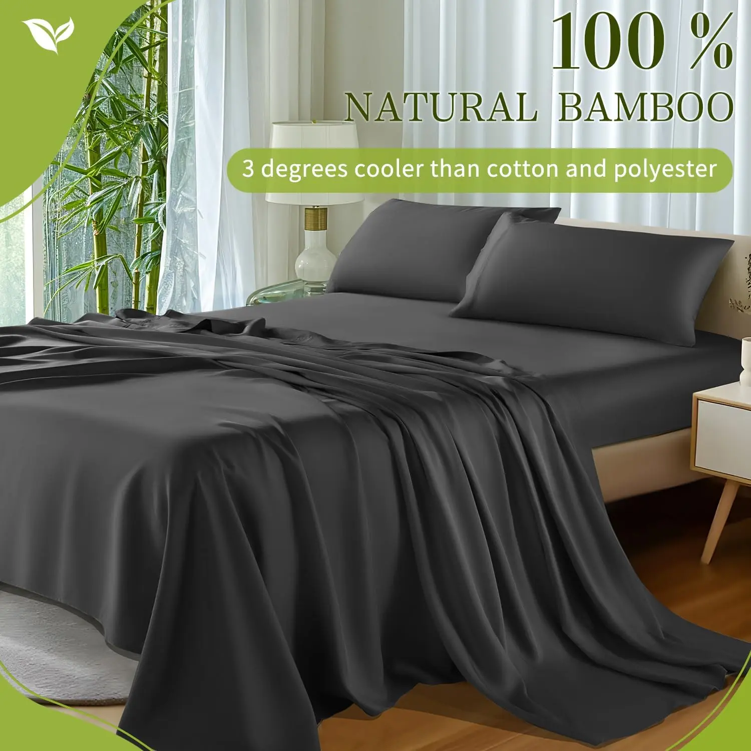 100% Bamboo- Black
