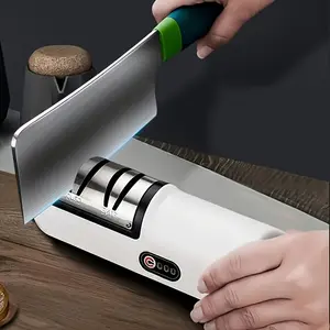[Rechargeable Electric Scissors Sharpener] New electric knife sharpener USB sharp and fast electric scissors automatic adjustable rechargeable kitchen electric knife sharpener scissors whetstone efficient kitchen tool grinder