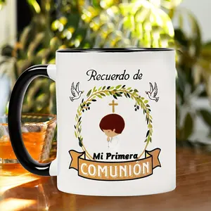 My First Communion 11.1oz Ceramic Mug – Wide Mouth, Christian Gift with Religious Design, Perfect for Camping, Picnics, and Travel, Outdoor Drinkware| Vibrant Design| Reusable Cup