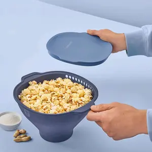Pop Wow Microwave Popcorn Maker, Durable Compact Lightweight Hand Kitchen Utensil with Comfortable Grip for Household Use