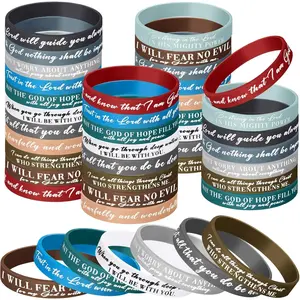 Bible Verses Bracelets Bulk Scripture Silicone Wristbands Inspirational Motivational Quote Rubber Wristbands Christian Bracelets for Easter Carnival Party Favors