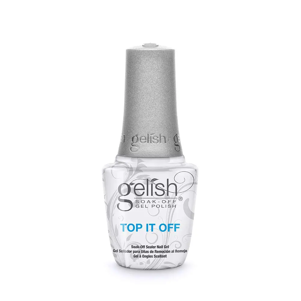 Gelish Top It Off Premium Top Coat, High-Gloss & Long-Lasting Sealer Gel, LED Cured for Home & Pro Use - 0.5 oz, Flawless, Nail Art