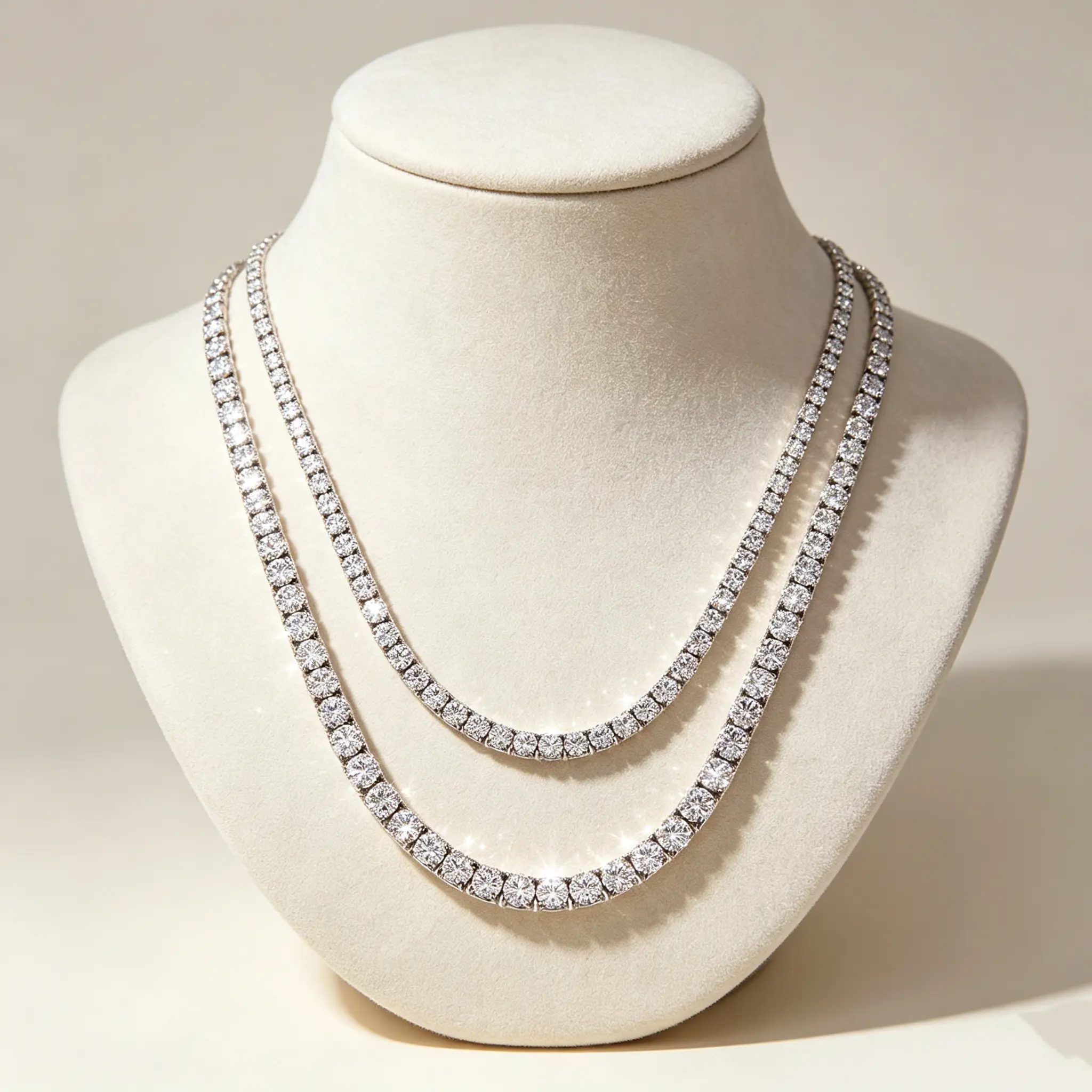 Stainless Steel Square Cubic Zirconia Tennis Chain Necklace 3mm 5mm Silver Iced Out Stackable Necklaces For Men Women Hip Hop Daily Wear Jewelry Gift