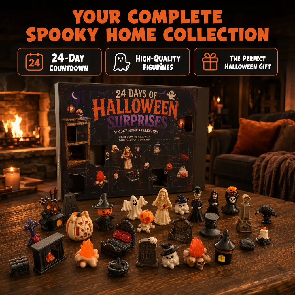 24 Days Halloween Advent Calendar, Surprise Countdown Calendar with Mini Collectible Figures for Kids, Family Activity, Halloween Gift and Party Decor