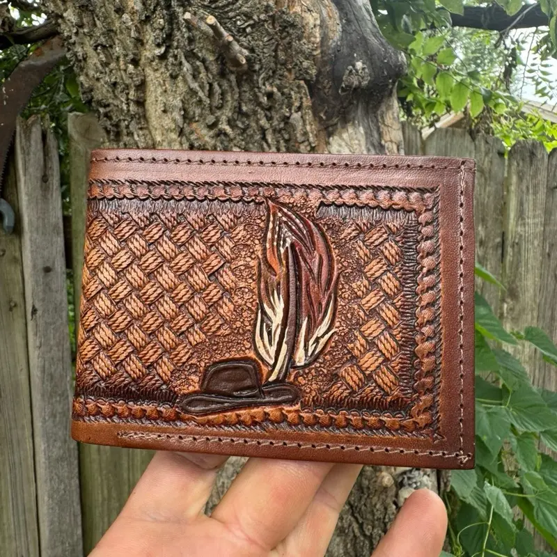 Men's Cowhide Wallet | Tooled Leather Wallet | Custom Branded Wallet | Gift for Men | Christmas Gift for Men Carteras Largas y Chicas Disponibles Pura Piel Purq Vaqueta, Cartera Vaquera