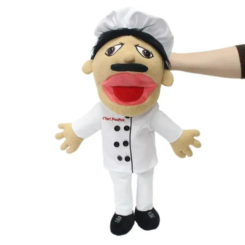 40-60cm Jeff Hand Puppet Toy Open Mouth Funny Plush  big plush Toy Zombie Rock Jeff Family Hand Puppet Mouth Move Children Toys