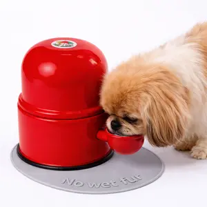 Vida Mansa Water Dispenser 47.3 oz / 1400 ml - for Dogs and Cats (No Wet Fur) Red