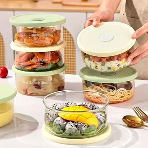 Stackable Food Storage Container with Airtight Lid, Leakproof Microwave Safe Lunch Box, Ideal for Fridge Organizer, Grains, Meat, Fruit, Vegetables