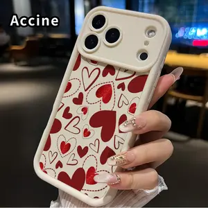 Phone Case for iPhone 17 Pro Max 16 15 14 Plus 13 12 Mini 11 XR X XS Air E  Hearts in Harmony Pattern Anti-Scratch Shockproof TPU Bumper Drop-proof Cover Cellphone Protective Casing