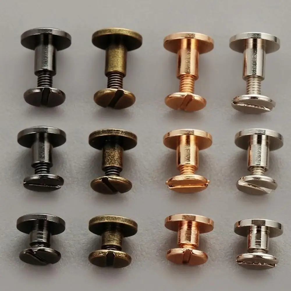 Heavy Duty Metal Binding Screw Rivet Kit for Leather Craft, Belt Wallet Album, DIY Industrial Repair, Desk Calendar Menu Fixture, Durable Brass Reinforcement Fasteners, Precision Hardware Parts