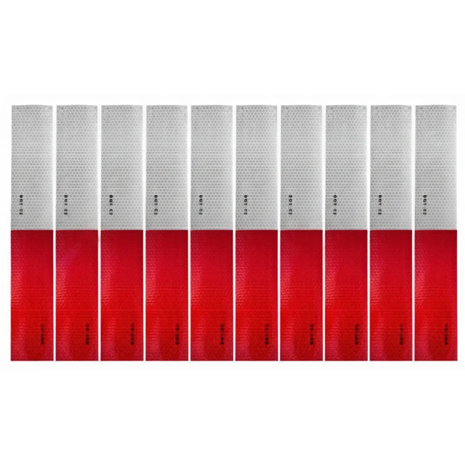 10pcs of 2"x12" Strips Conspicuity Safety Caution Warning Tape DOT-C2 Approved Reflective Truck Trailer Red/White Adhesive Sticker Vehicle
