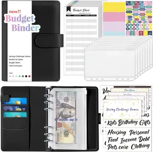 Budget Binder with Money Saving Challenge, Cash Envelopes, Expense Sheets & Tracker, Envelope Savings Book for Home Office School USA