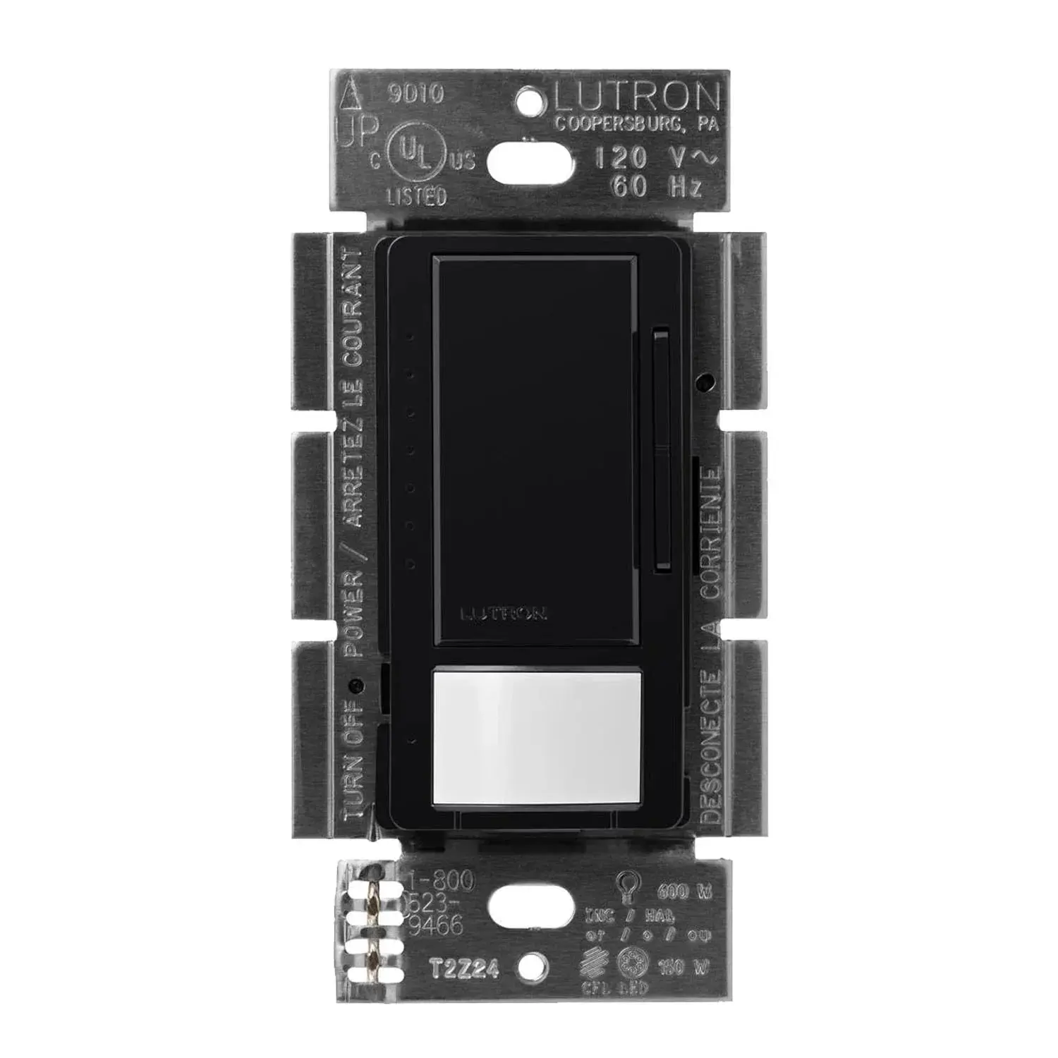 Lutron MSCL-OP153M-BL Maestro Occupancy Sensor Dimmer - 150W LED, Single-Pole/Multi-Location, Black